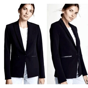 Veronica Beard 12 Iconic Scuba Dickey Jacket $645 Bi Stretch Blazer Black NWT!